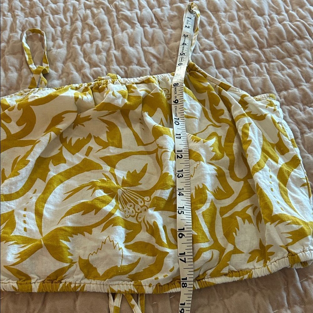Madewell Yellow and White linen blend Floral Camisole size medium - Picture 8 of 8